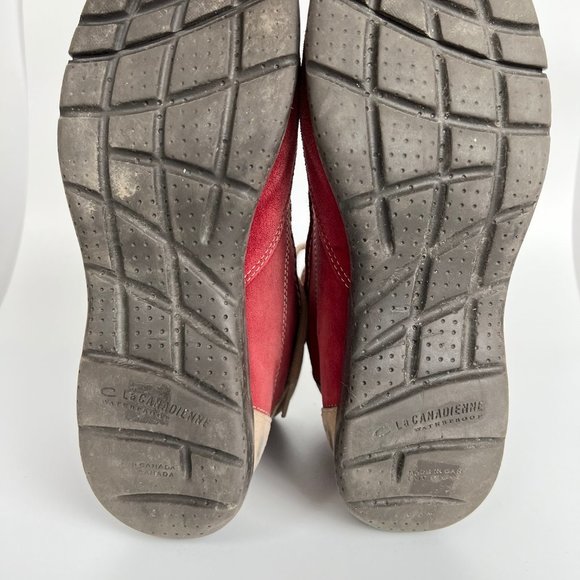 La Canadienne Suede Leather Waterproof Lace up Winter Snow Boots Sneakers Hiking - Picture 6 of 8